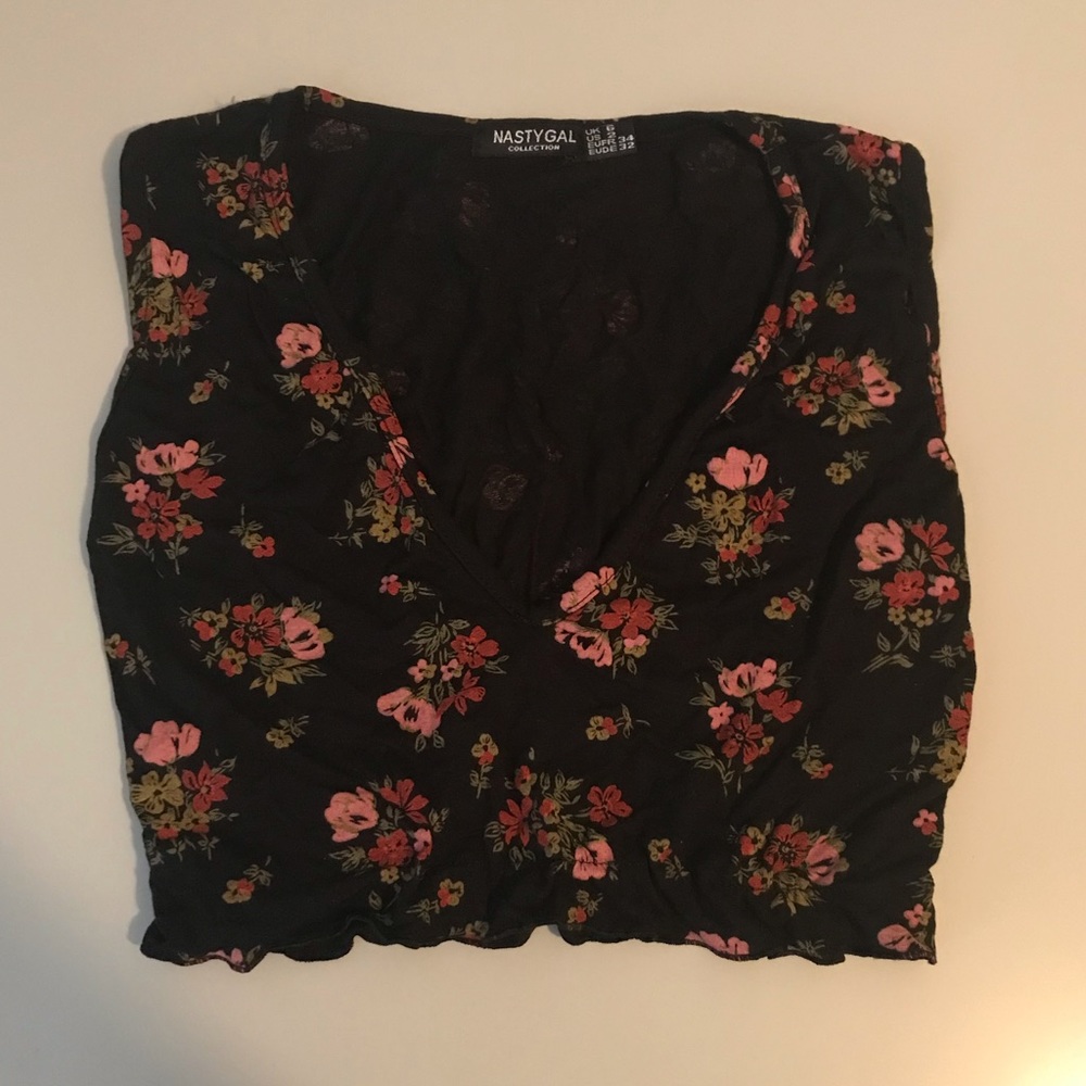 Nasty Gal Floral Crop Top